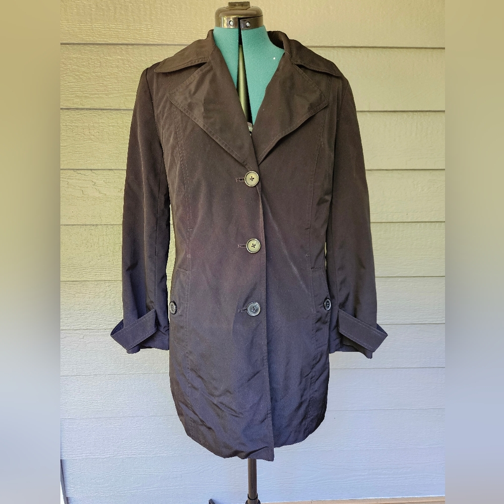 Van Heusen Chocolate Trench Coat with Structured Shoulders